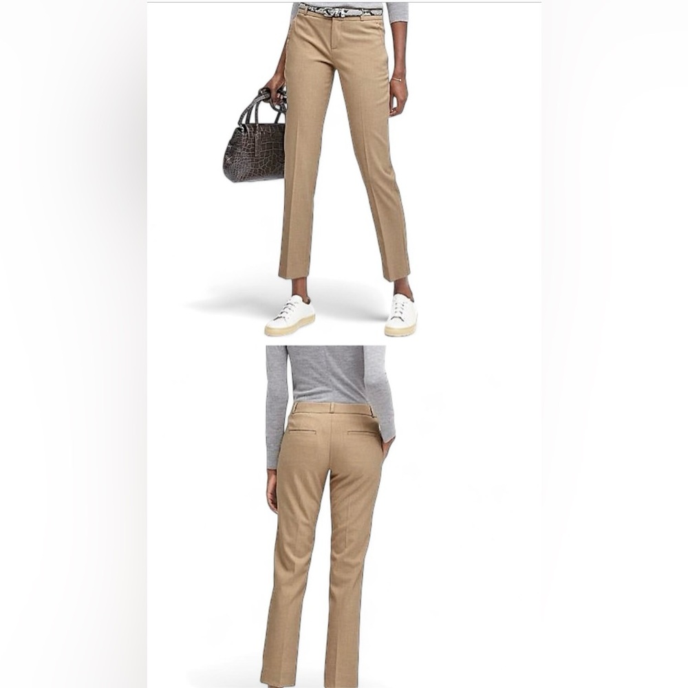 Banana Republic Ryan Slim Straight-Fit Luxe Brushed Twill Dress Pants Khaki Sz 8